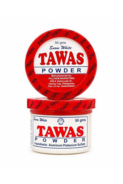Tawas Powder Snow White Natural Mineral Alum for Face & Body Care, 50g