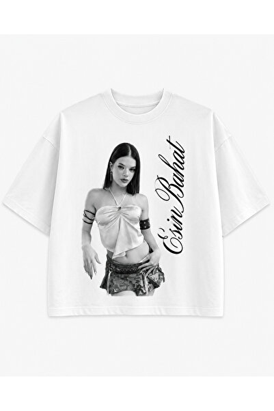 Manifest Grubu Esin Bahat Baskılı Oversize Tişört Unisex %80 Pamuk Boxy Fit Streetwear T-Shirt Kalın Dokulu