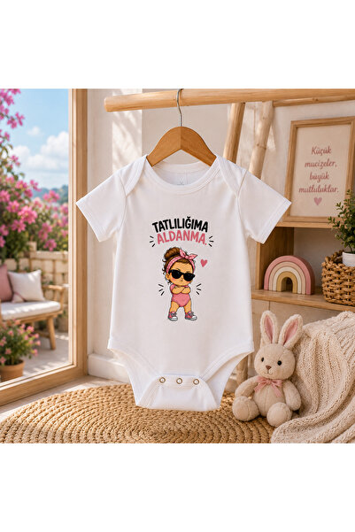 Novera Organic 100% Cotton Baby Bodysuit with Funny Writing for Baby Girls