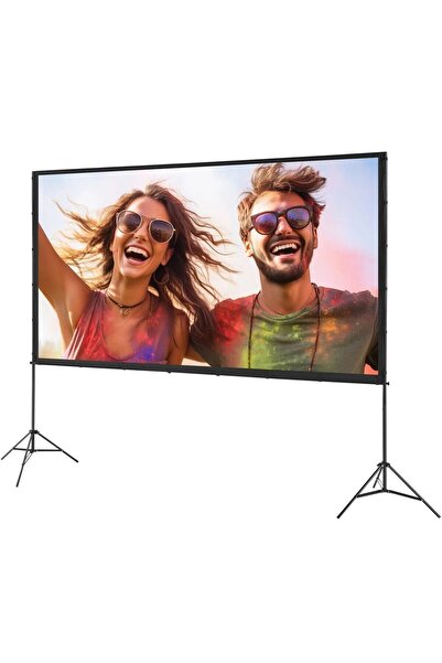 OMS Ecran de proiectie cu trepied, 120 inch, 16:9 4K 1080 HD, 160°, Interior/...