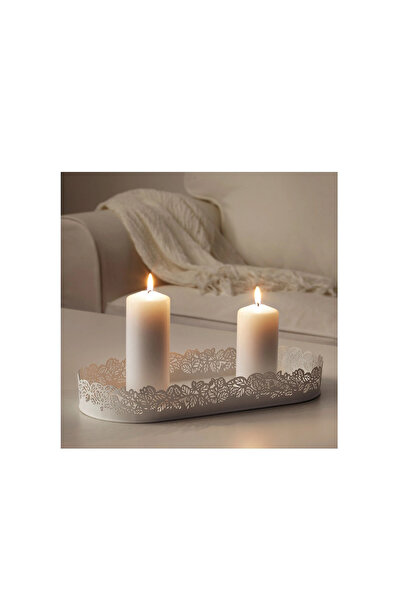 IKEA SAMVERKA mum tabağı , beyaz, 35x15 cm