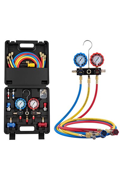 OMS Set manometre pentru incarcare/descarcare Freon, 3 cai, 55 Bar, R134a R40...