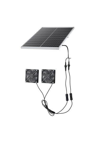 OEM Set 2 x ventilatoare cu panou solar pentru sere/mansarde, 30 W, 2668 rpm,...
