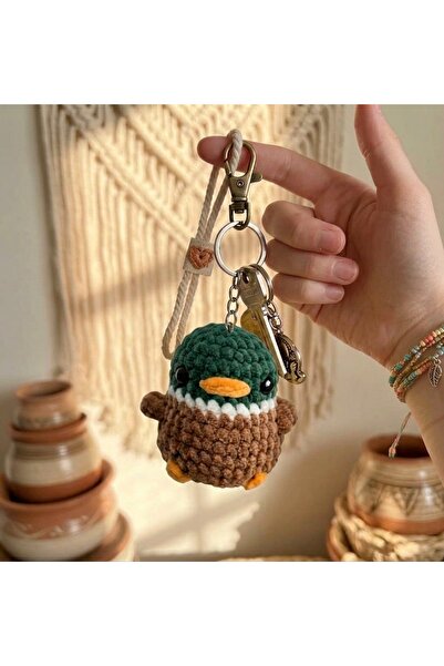 Muhteşem Concept Peluş Ördek Anahtarlık El Örgüsü Yumoş - Çanta Aksesuarı Charm