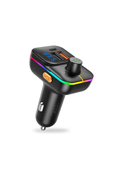 Xo FM Transmitter Auto Bcc09 25W Bluetooth 5.0 USB-A USB-C Ambient Light - black