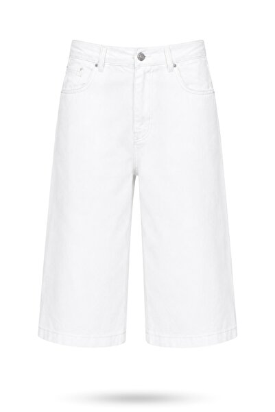 5in1Canpolat Ecru Denim Bermuda Shorts 1500