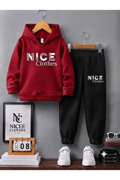 NC Nicee Clothes Children's Tracksuit Set Unisex (White Inice Clothes Printed...