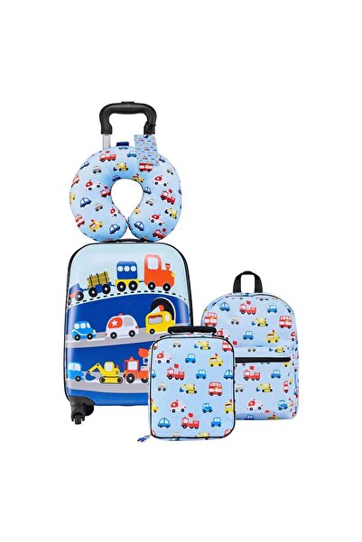 OMS Set Troler, geanta, rucsac si support gat pentru copii, 4 x roti, Multico...
