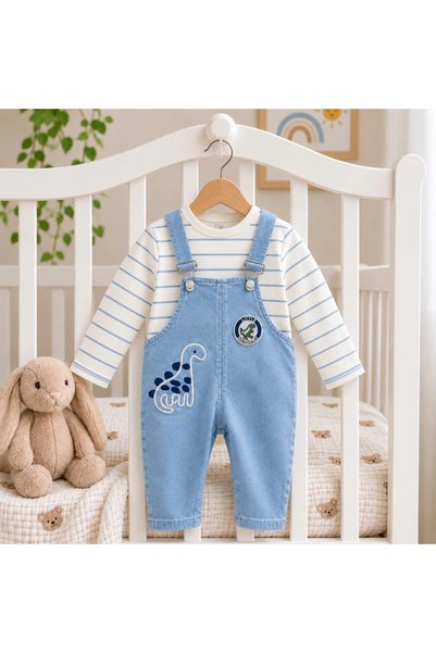 BEBELON Soft Denim Slopet with Inside Badili Dinosaur Print