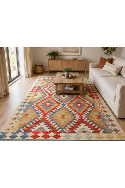 NOMAD 09 LIGHT MULTY Makinede Yıkanabilir Çift Taraflı Otantik Dokuma Kilim
