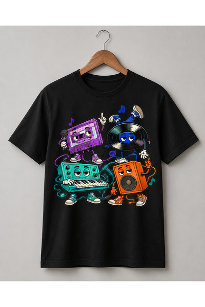 Generic Brand Tricou „Retro Beat Crew” – Gașca Muzicală