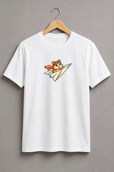 Generic Brand Tricou unisex cu hamster aviator