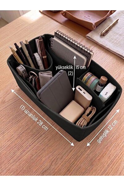MARJİNAL W CLUB Kare Ic Cepli Canta Ici Organizer Black Color 28 X 15 X 12 Di...