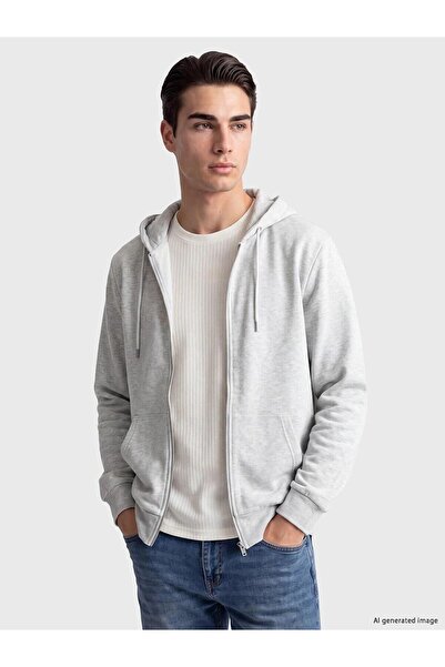 LC Waikiki Hooded Men's Zippered Sweatshirt (W6)