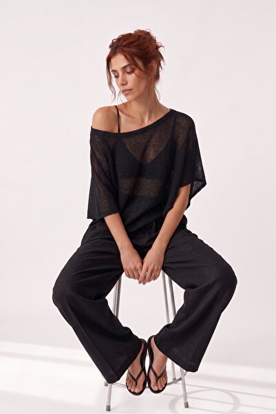 Moibody Women's Asymmetrical Sheer Flowy Knit Poncho Cape Blouse – Stylish Bo...