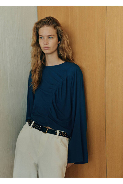Mango Teen Flowy blouse with gathered detail