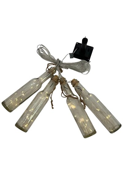 Strend Pro Set 4 lampi solare sticla cu dop si sfoara, cablu 7 m