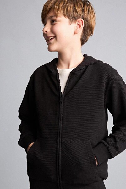 DeFacto School Hooded Basic Zipper Pocket Sweatshirt Cardigan Boys H2847A826Au