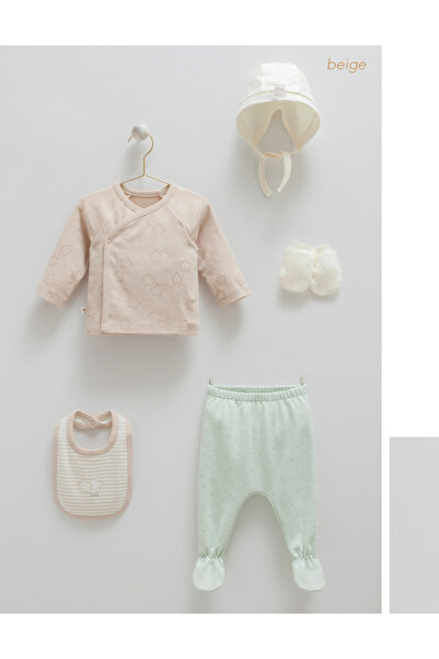 Caramell İncibaby 100% Cotton Star Detailed 5-Piece Premium Baby Boy Hospital...