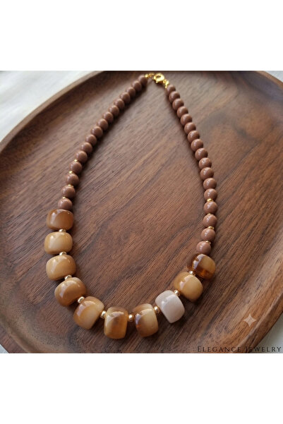 azra takı tasarım Handmade Acrylic, Coffee-Colored, Lightweight Short Women's...
