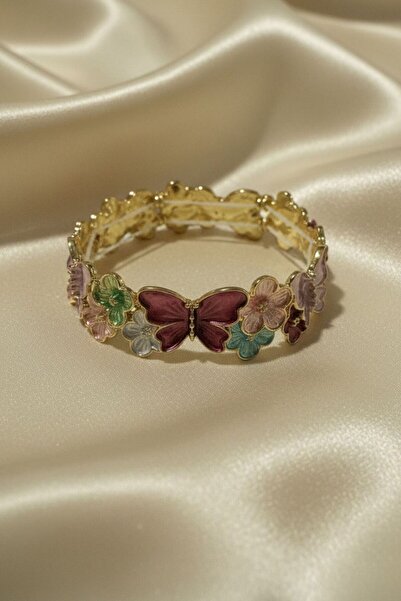BHR AKSESUAR Colorful Elastic Butterfly Detailed Bracelet