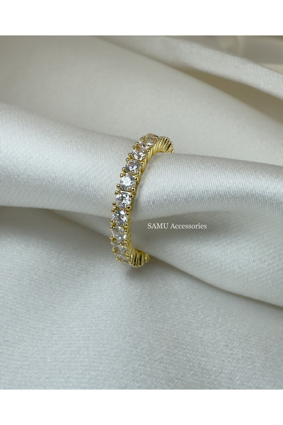 Samu Accessories خاتم فولاذي قابل للتعديل من السلسلة الفاخرة بتصميم دورة كامل...