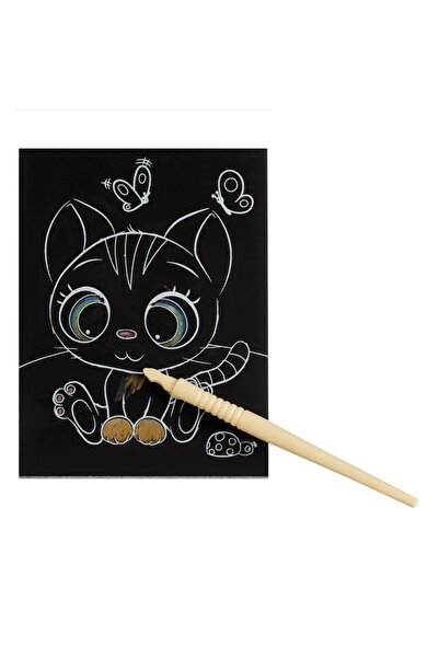 OEM Set de zgâriat și colorat cu animale - 10x14cm, 12 coli + instrument