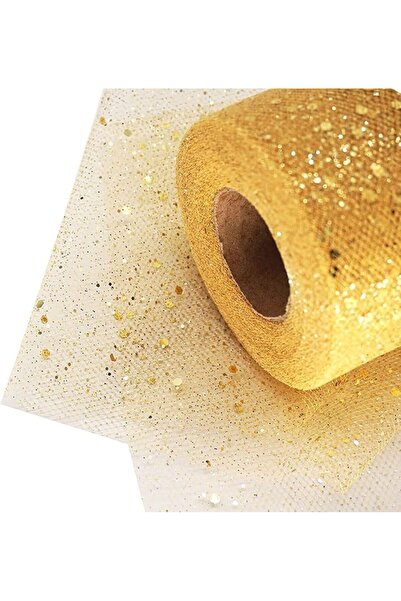SYOSI 15cm Wide 23cm Long Glitter Tulle Fabric Roll with Glitter Sequin Ribbo...