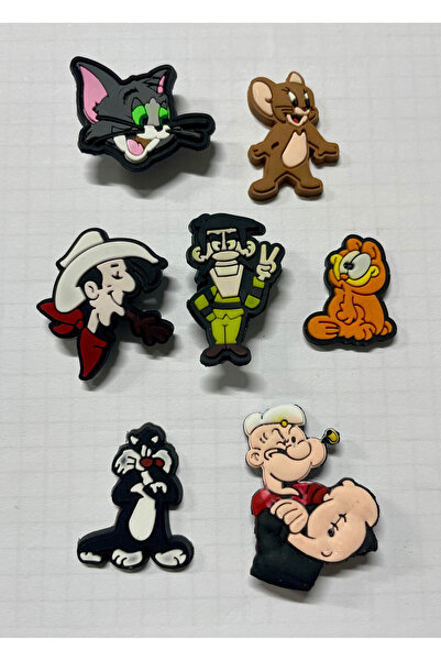atölye karnaval Retro Çizgi Klasikler Jibbitz Charm Terlik Süsü 7ad