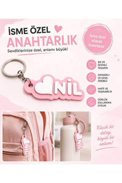 Genel Markalar İsme Özel Kalpli Anahtarlık Çanta Süsü | Kişiye Özel İsimli Ka...