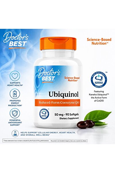 Doctor's Best Ubiquinol with Kaneka Coenzyme Koenzim CoQ10 50 mg 90 Softgels