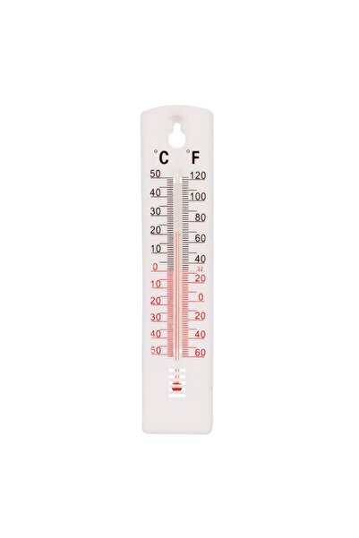 OEM Termometru de perete din plastic alb, 20 cm, cu afișaj roșu