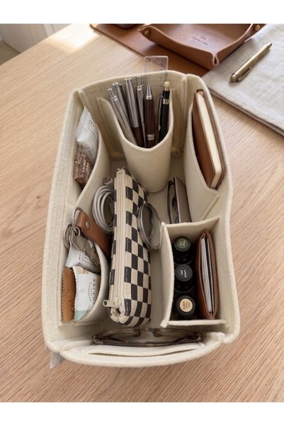 MARJİNAL W CLUB Kare Ic Cepli Canta Ici Organizer Cream Color 28 X 15 X 12 Dimensions (Length X Height X Width)