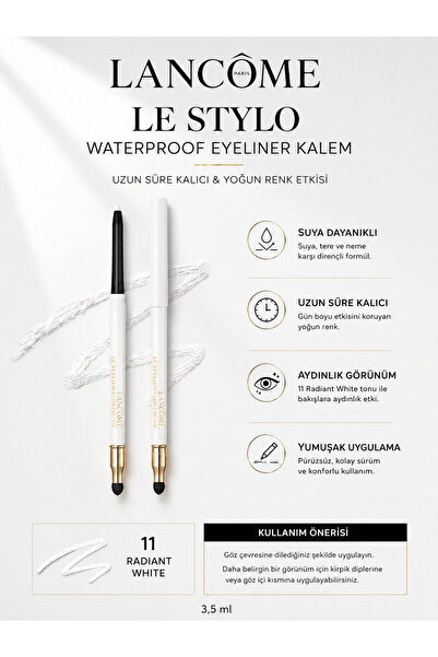 Lancome Le Stylo Suya Dayanıklı Göz Kalemi 3,5 ml - Aydınlık Bakışlar İçin Ka...