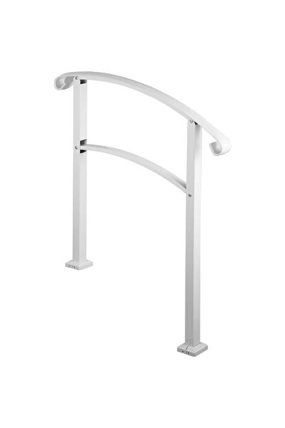 Vivatechnix Balustrada pentru 1-3 trepte exterioare, Alb, Otel, Lungime 100 c...