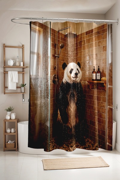 EVPANYA Panda Patterned Shower Curtain in the Bathroom, Bathtub Curtain 175X2...