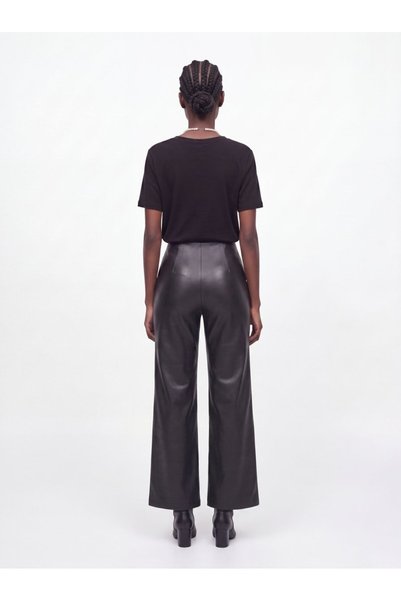 Ltb Pantaloni negri cu aspect de piele