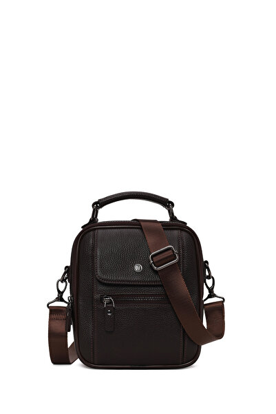 Derimod Men's Brown Leather Handbag 26Sbd3560Ft