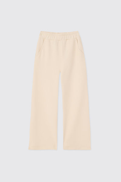 Panço Girl's Elastic Waist Ecru Sweatpants with Pockets