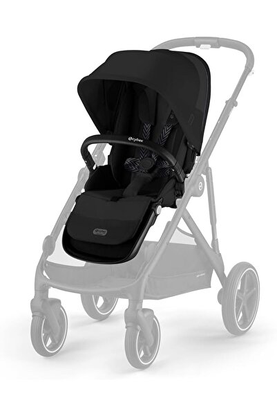 Cybex عربة أطفال جازيل S من سايبيكس - إطار أسود ذهبي، أسود مون