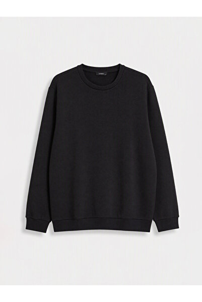 LC Waikiki Peak New Season Black Crew Neck Men's Sweatshirt