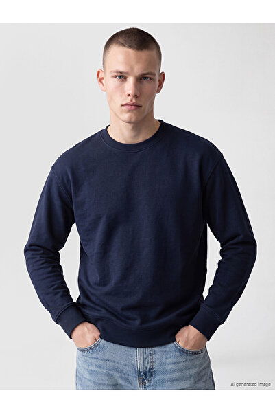 LC Waikiki Özmarka New Season Navy Blue Crew Neck Men's Sweatshirt