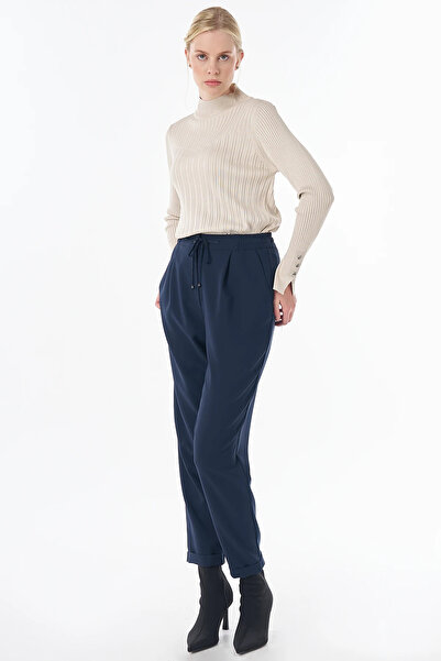Kayra Double Leg Trousers Navy Blue