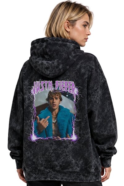 SEVBANO Τζάστιν Μπίμπερ Τραγουδιστής με στάμπα Unisex Oversize Washable Premi...