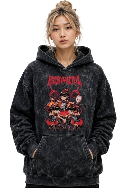SEVBANO Babymetal Rock Metal Music Band Printed Unisex Oversize Premium Washa...