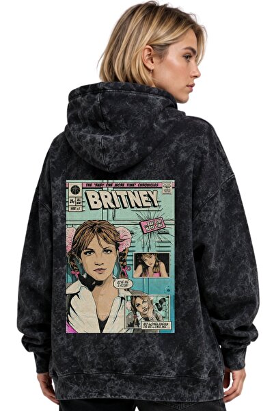 SEVBANO Μπλούζα με κουκούλα Britney Spears Singer με στάμπα, Unisex, Oversize...