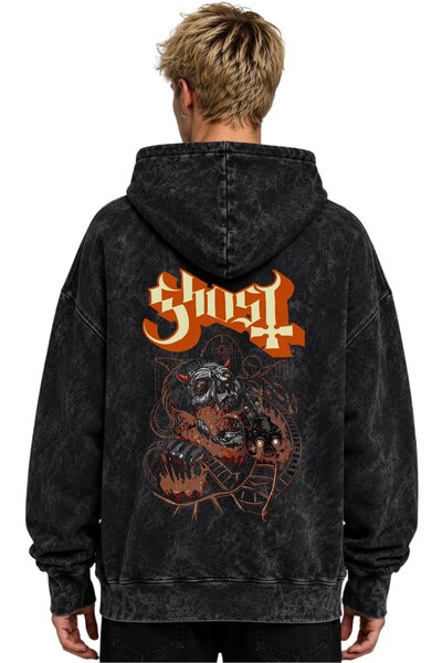 SEVBANO Hanorac cu glugă, imprimat, unisex, supradimensionat, lavabil, Ghost ...