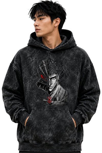 SEVBANO Berserk Guts Anime Printed Unisex Oversize Washable Premium Hoodie Sw...