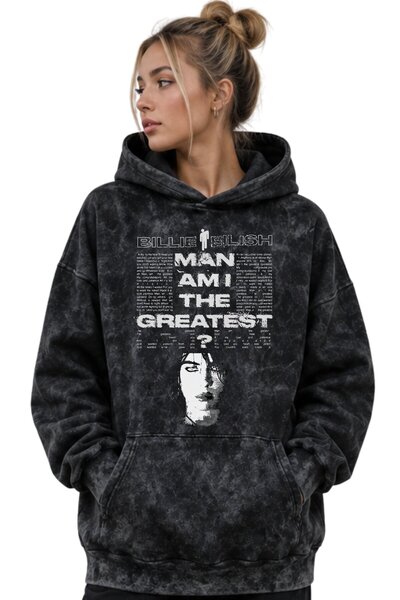 SEVBANO Μπλούζα με κουκούλα Billie Eilish Singer με στάμπα, Unisex, Oversize,...