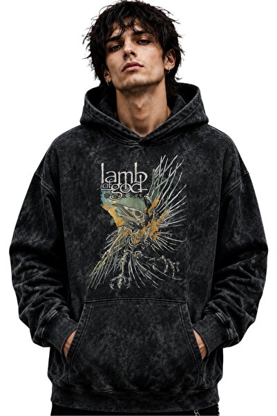 SEVBANO Hanorac cu glugă Lamb Of God, trupă de muzică rock metal, imprimat, u...